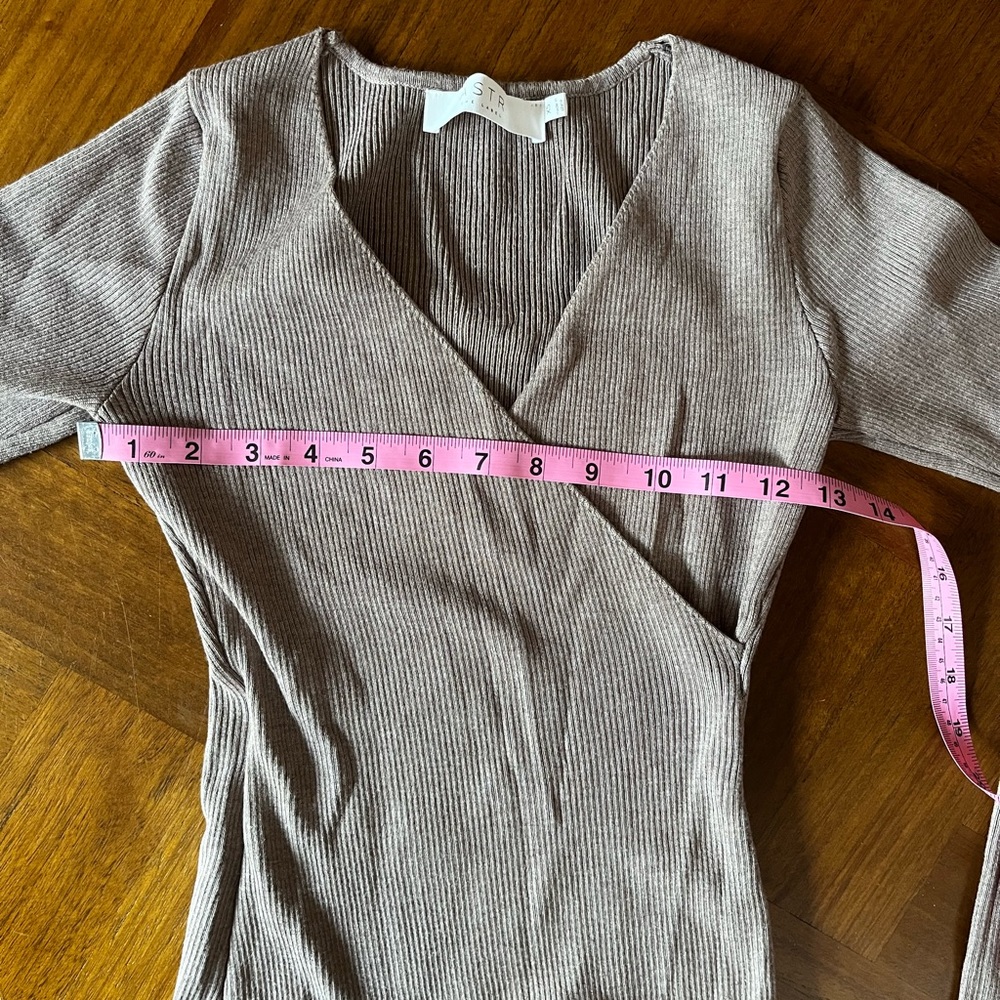ASTR Taupe Ribbed Knit Dress